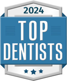 A badge indicating that Dr. Sharon Eder, a Westchester County orthodontist, is a Top Dentist for the past 4 years